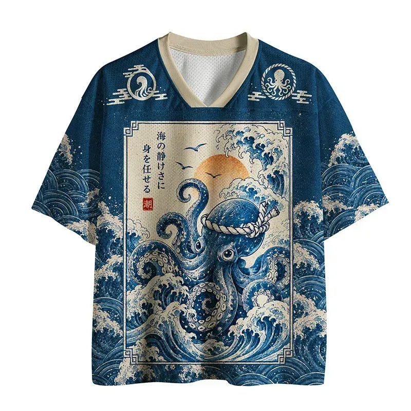 trendy kyoto lion octopus mesh jersey