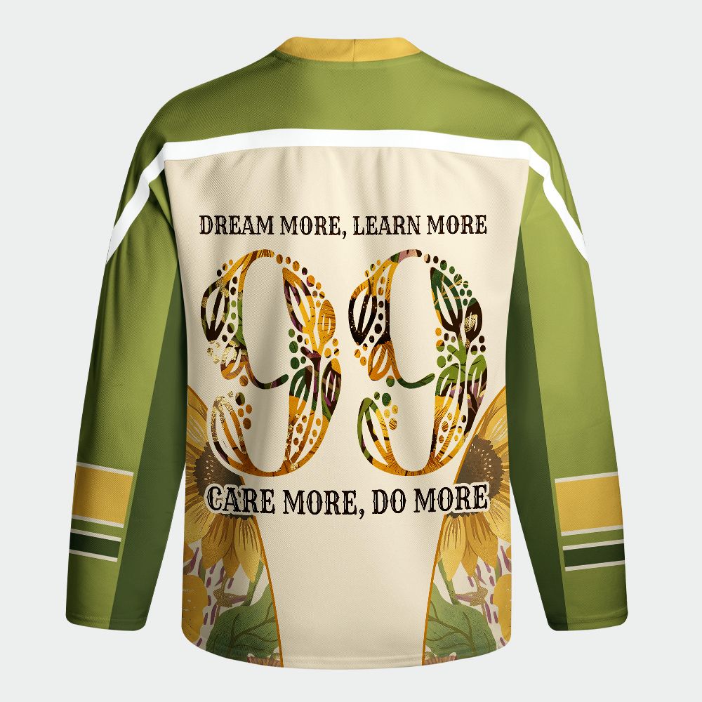 Kyoto-Lion Vintage Sunflower Inspirational Quot Long-Sleeve Hockey Jersey