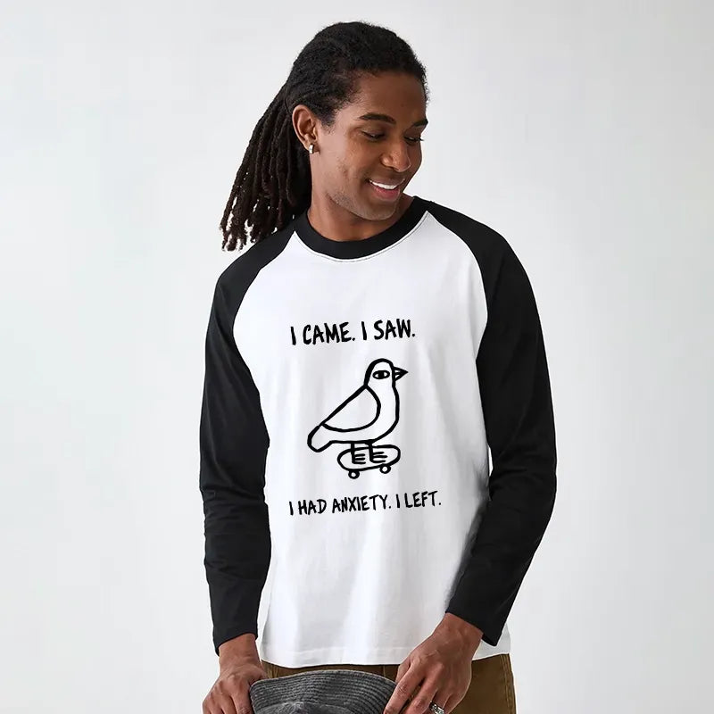 sarcastic bird long sleeve shirt for men
