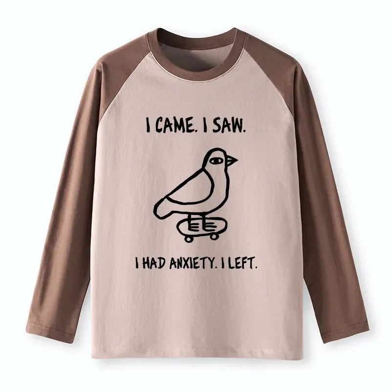 funny meme bird raglan long sleeve t-shirt