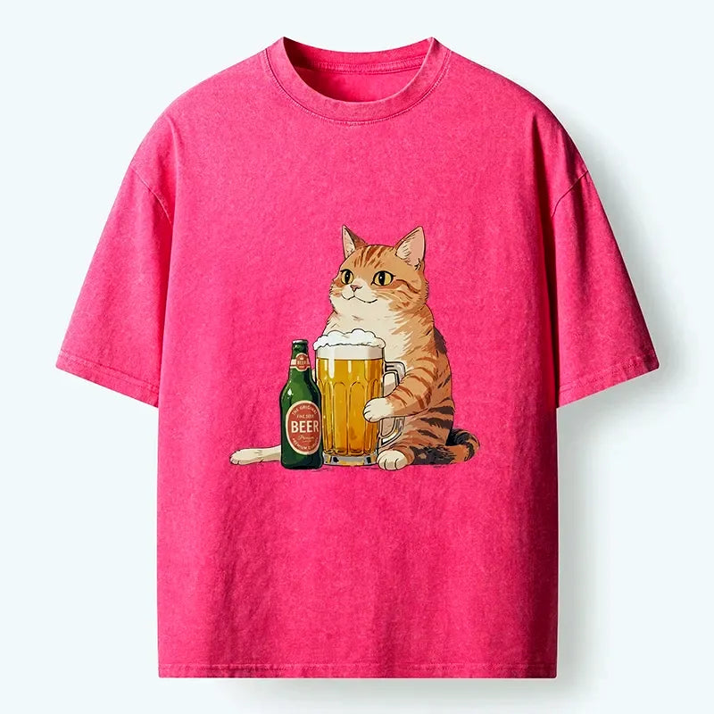 funny beer cat t-shirt for gift idea