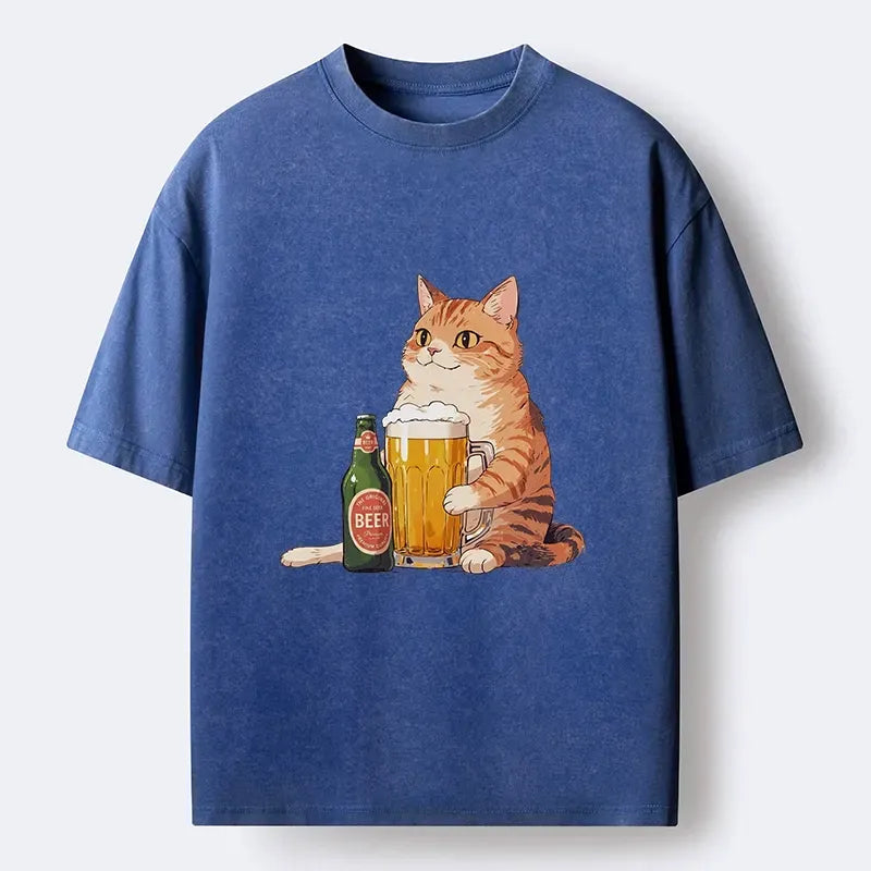 funny beer cat t-shirt for gift idea