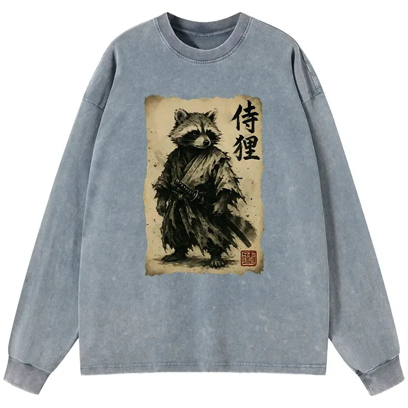 Japanese Raccoon Samurai Shirt for Gift Idea