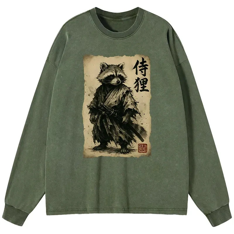 Japanese Raccoon Samurai Shirt for Gift Idea