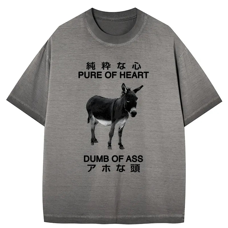 Kyoto-Lion Pure Of Heart Dumb Of Ass Gradient Washed T-Shirt