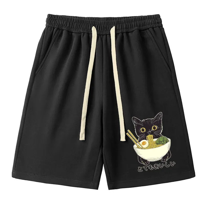 [Kyoto-Lion Ramen Lover Cute Cat Unisex Shorts
