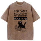 funny cat washed t-shirt gift idea