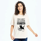 Kyoto-Lion Funny Cat£ºYou Can't Fix Stupid Washed T-Shirt