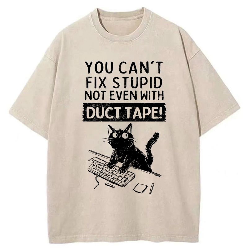 funny cat washed t-shirt gift idea