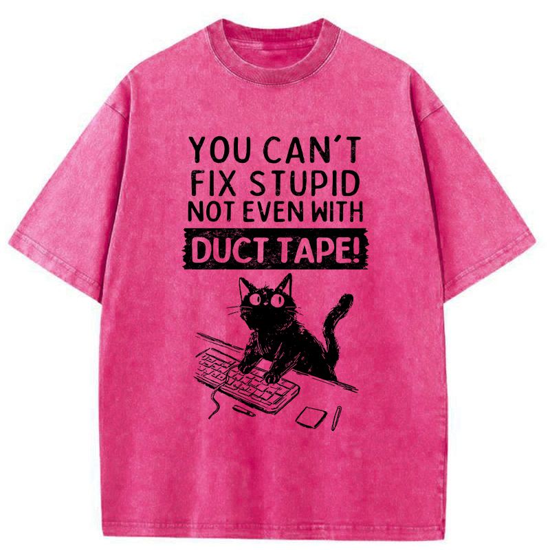 funny cat washed t-shirt gift idea