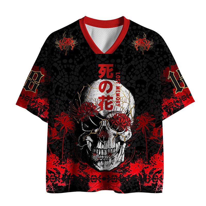 Unisex Spider Lily Art Mesh Jersey Breathable
