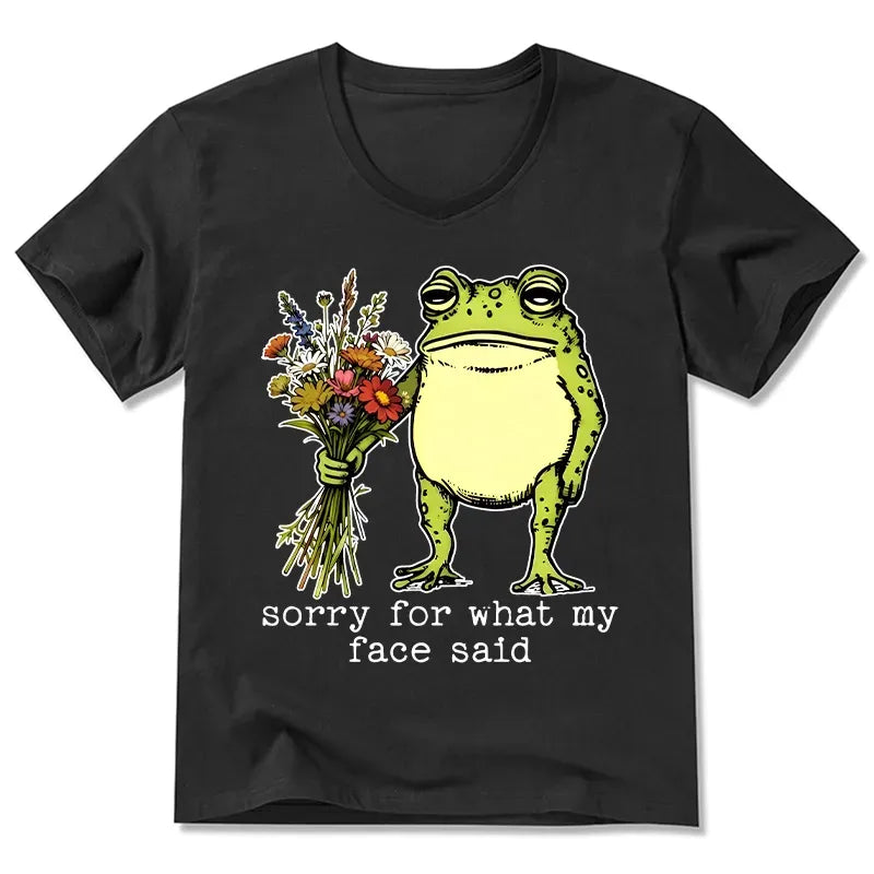 Kyoto-Lion Frog Sorry Mode Activated V-Neck Classic T-Shirt