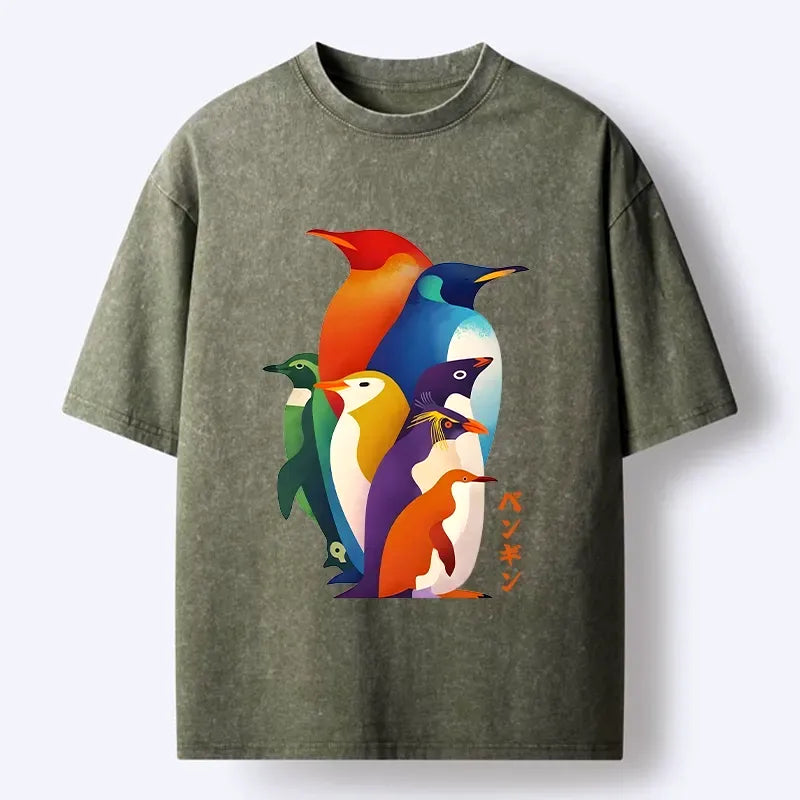 Vintage Japanese Penguin Shirt for Casual Summer