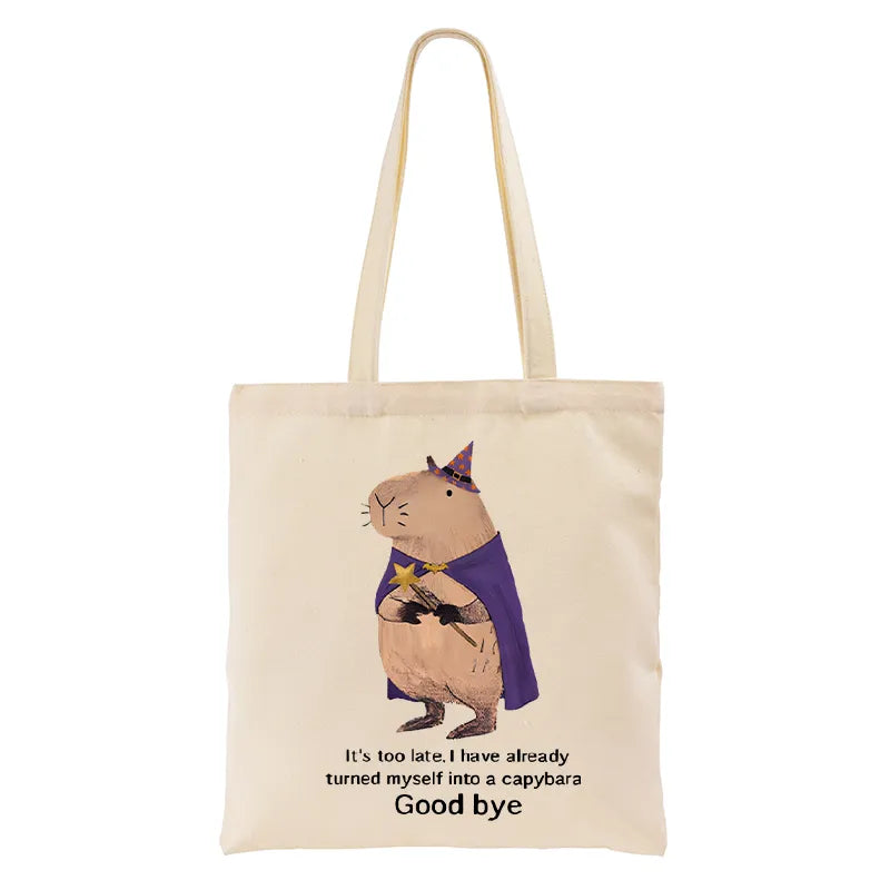 Kyoto-Lion Funny Wizard Capybara Tote Bag