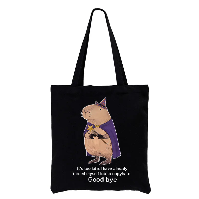 Kyoto-Lion Funny Wizard Capybara Tote Bag