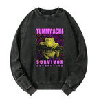 funny frog with stomachache sweatshirt for men