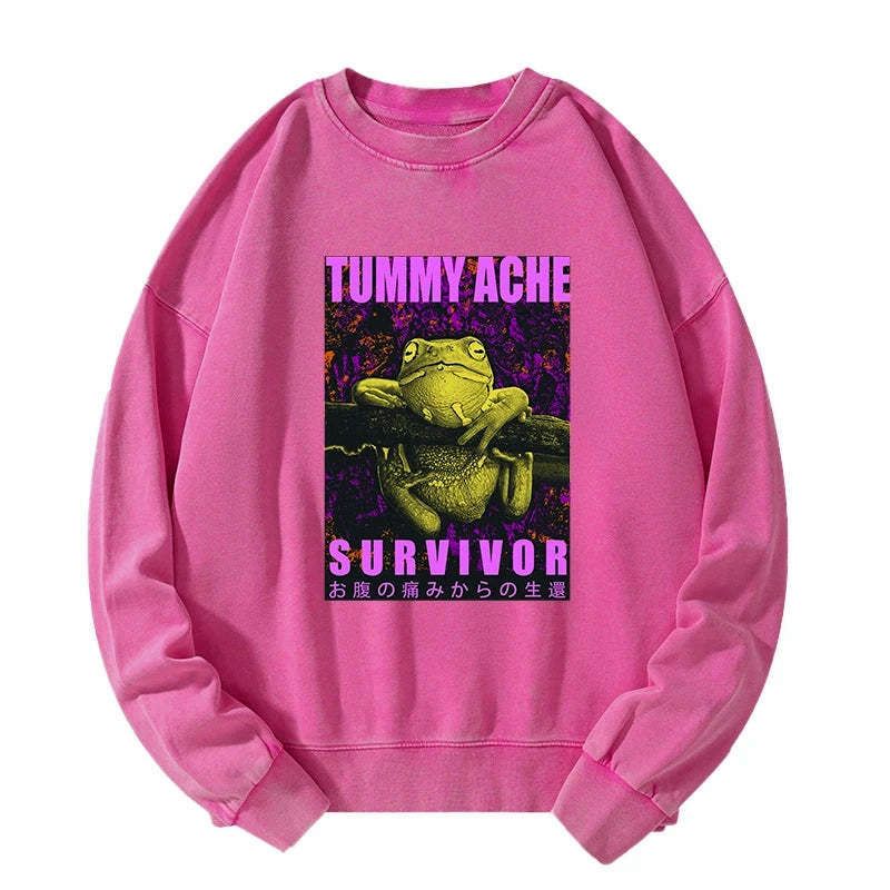 funny frog with stomachache sweatshirt for men
