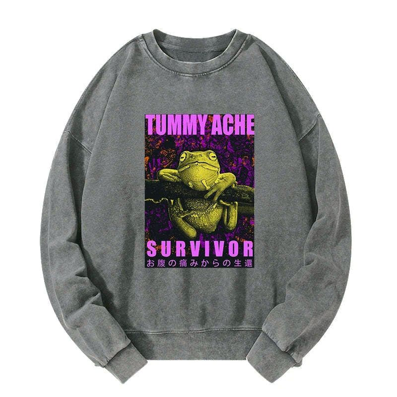 funny frog with stomachache sweatshirt for men