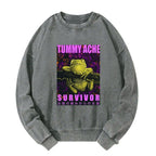 funny frog with stomachache sweatshirt for men
