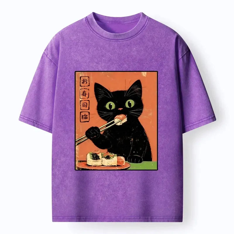 Japanese Sushi Cat Art T-Shirt