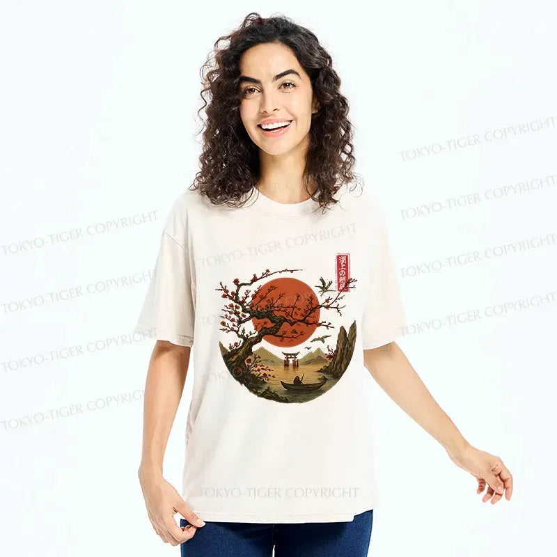Kyoto-Lion unisex cotton t-shirt for summer vacation