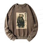 Kyoto-Lion Capybara Samurai Washed Sweatshirt
