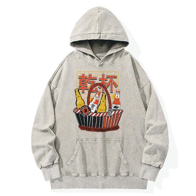 japanese washed hoodie for daily wear