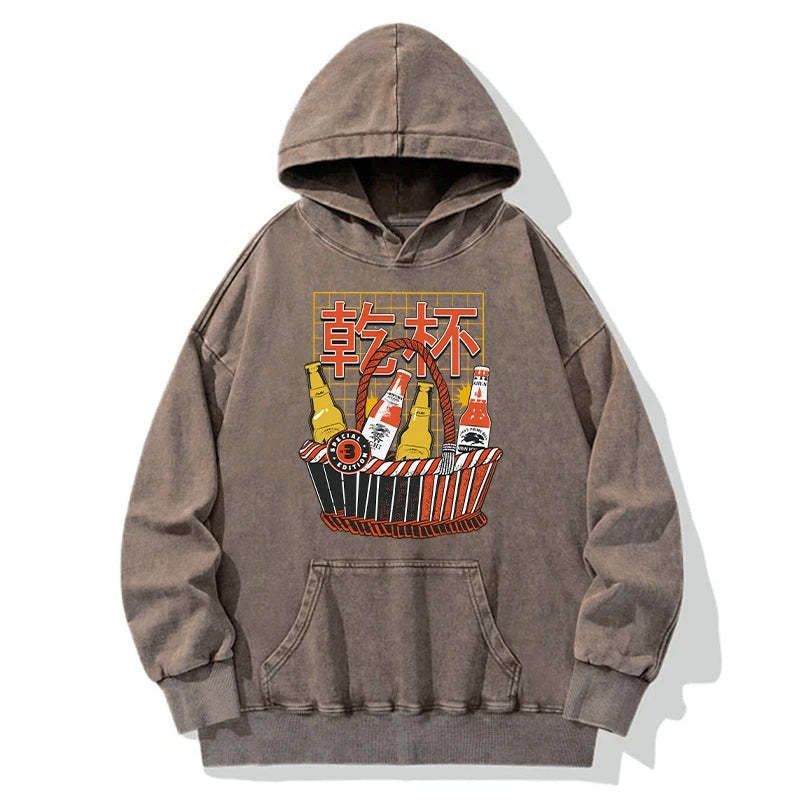japanese washed hoodie for daily wear