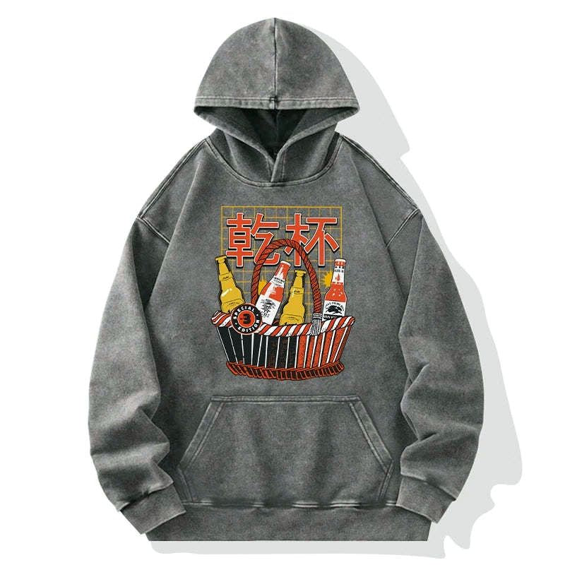 japanese washed hoodie for daily wear