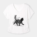 Minimalist Japanese Cat T-Shirt for Women