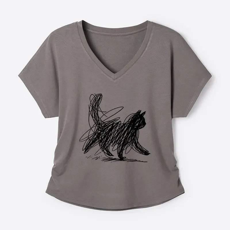 Trendy Japanese Cat T-Shirt for Daily Wear
