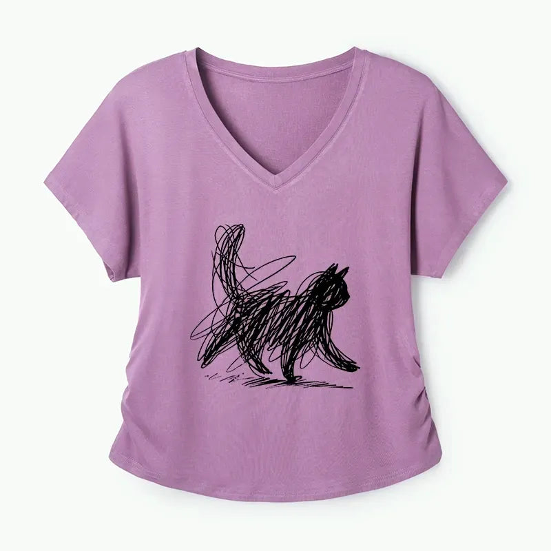 Trendy Japanese Cat T-Shirt for Daily Wear