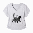 Kyoto-Lion Minimalist Cat Art Modal Dolman Sleeve T-Shirt