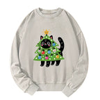 Kyoto-Lion Christmas Tree Cat Washed Sweatshirt