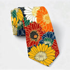 Colorful Chrysanthemum Necktie for Daily Wear
