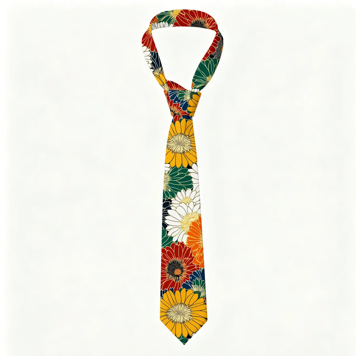 Vintage Floral Necktie for Vacation Style