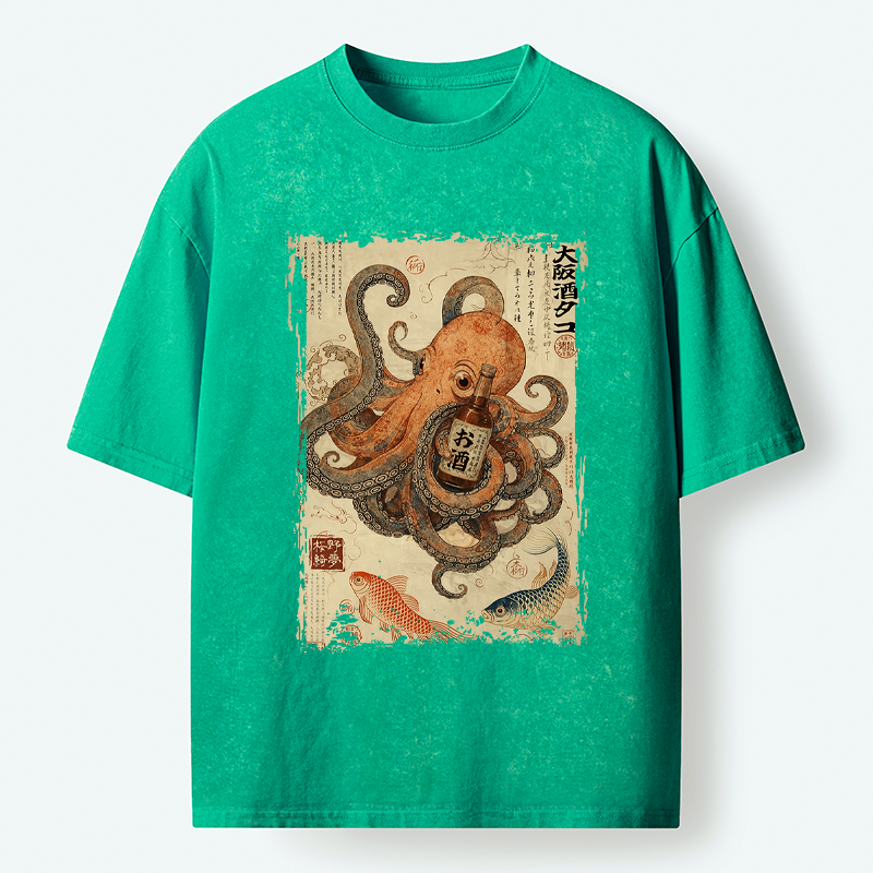 Japanese Vintage Octopus Washed T-Shirt
