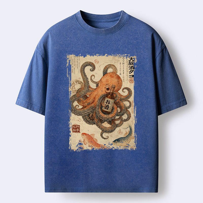 Japanese Vintage Octopus Washed T-Shirt
