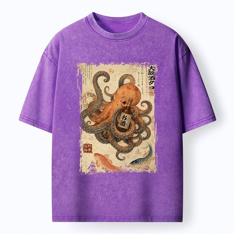 Unisex Cotton Octopus T-Shirt for Summer