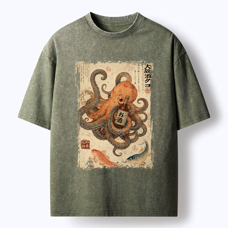 Unisex Cotton Octopus T-Shirt for Summer