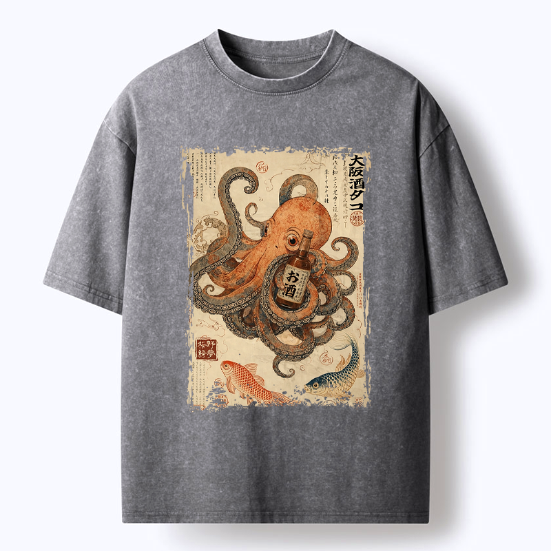 Unisex Cotton Octopus T-Shirt for Summer