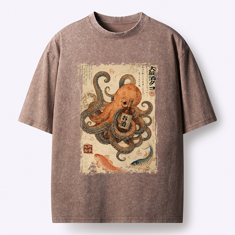 Unisex Cotton Octopus T-Shirt for Summer