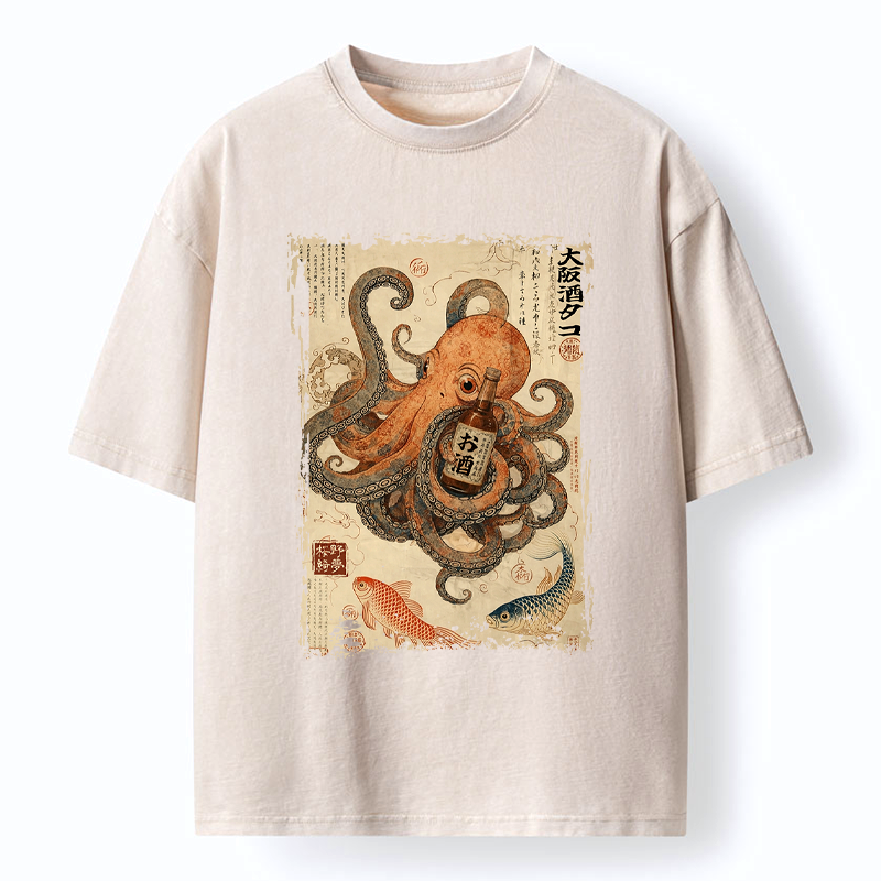 Japanese Vintage Octopus Washed T-Shirt