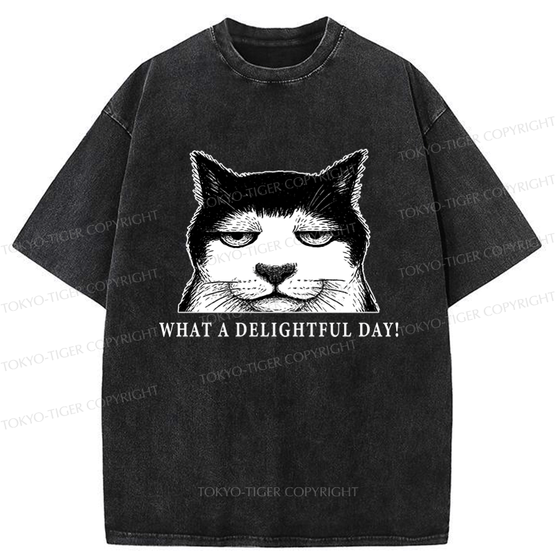 Washed Cat T-Shirt for Daily Wear