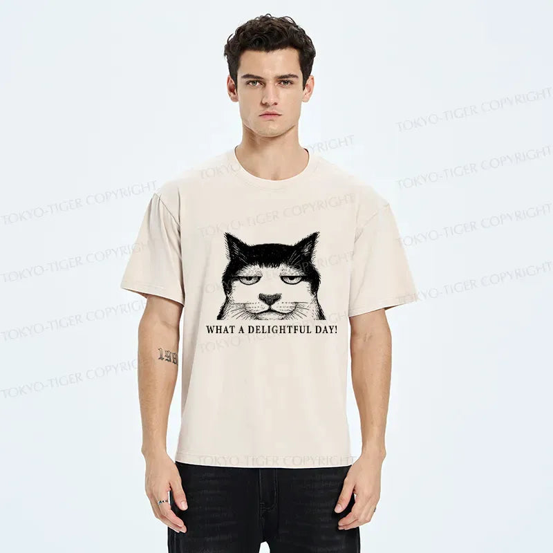 Kyoto-Lion The World-Weary Cat Washed T-Shirt