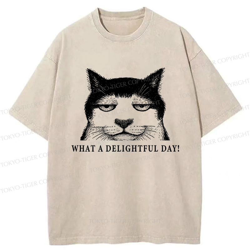 Washed Cat T-Shirt for Daily Wear