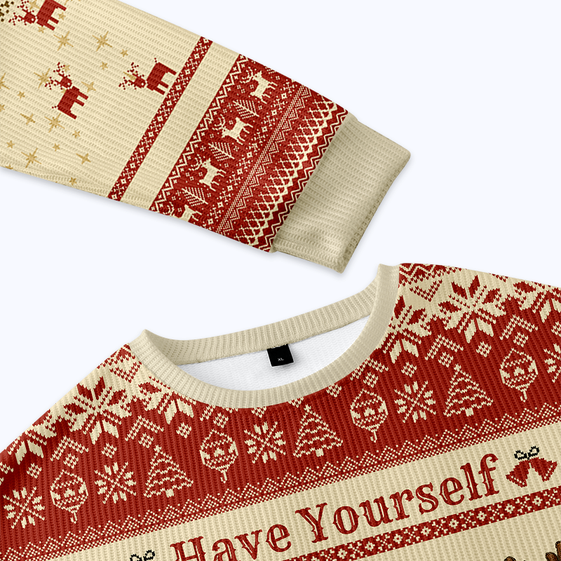 Kyoto-Lion Wild Holiday Animal Party Christmas Ugly Sweatshirt
