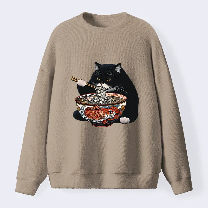 Funny Cat Eating Ramen Unisex Sweatshirt