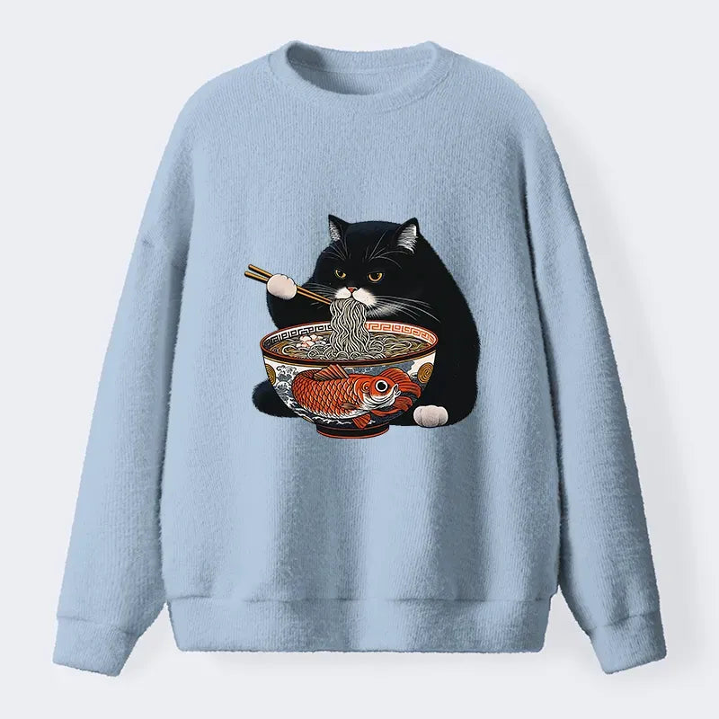 Funny Cat Eating Ramen Unisex Sweatshirt