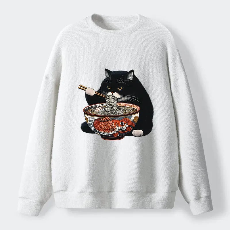 Japanese Fat Cat Ramen Sweatshirt Gift Idea